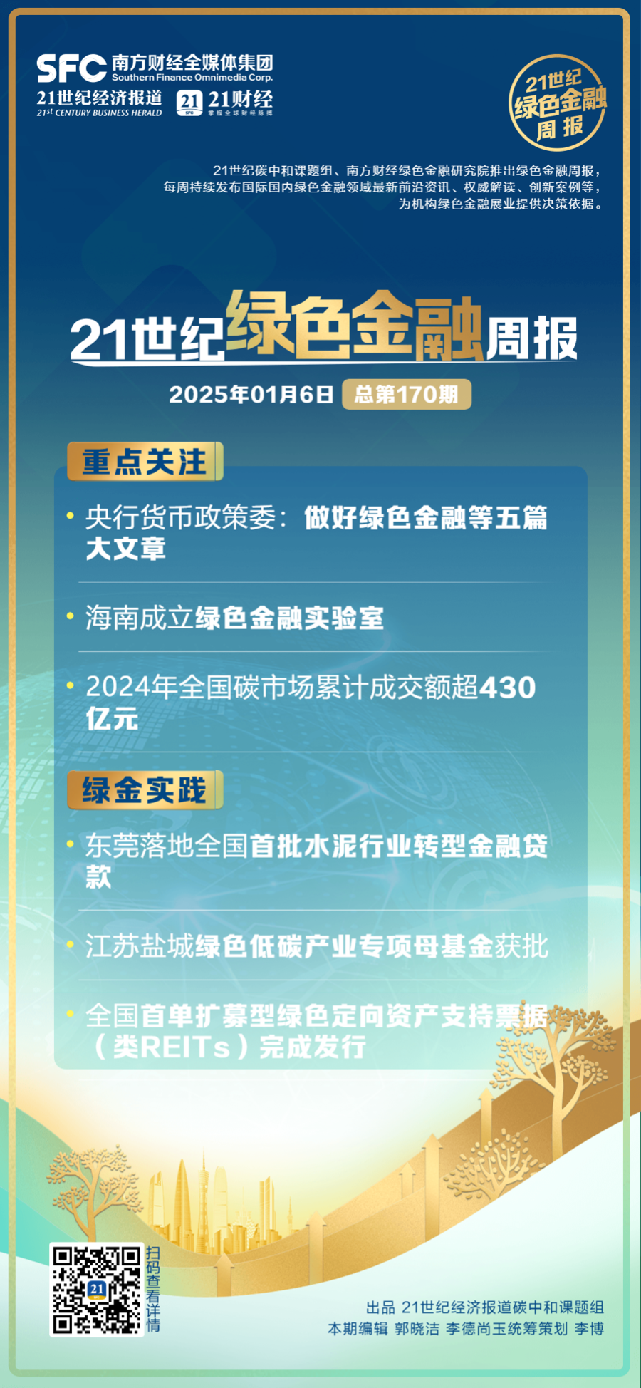 Kaiyun中国：绿色金融周报（第170期）丨央行货币政策委：做好绿色金融等五篇大文章；2024年全国碳市场累计成交额超430亿元