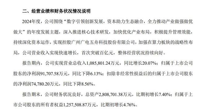 Kaiyun中国：广电运通2024年营收首破百亿算力及大模型等布局受关注